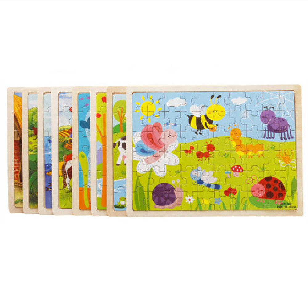 Wooden Children Infants Early Education Puzzle 60 Pieces