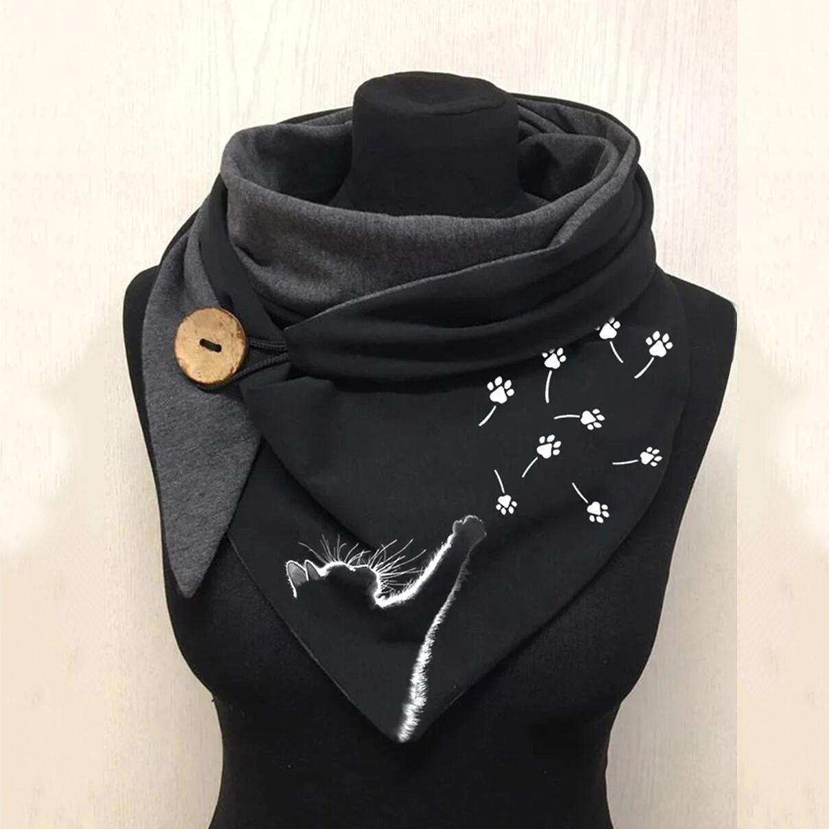 Ladies Cotton Thermal Button Bandana Scarf