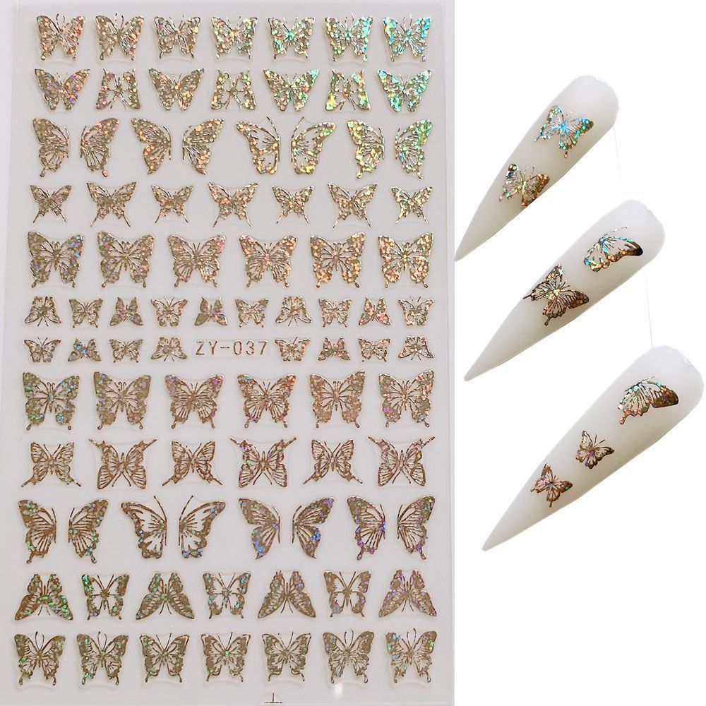 Butterfly Nail Sticker Simulation Bronzing Laser