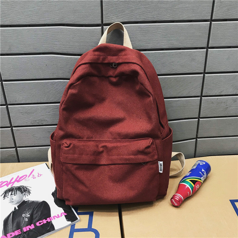 Solid Color Rucksack Outdoor Travel Backpack