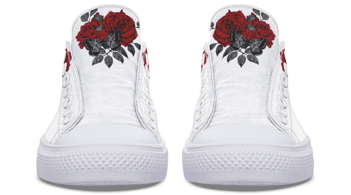 UrbanKIck Red Rose Fashion Print Couple Low-Top Canvas Shoes