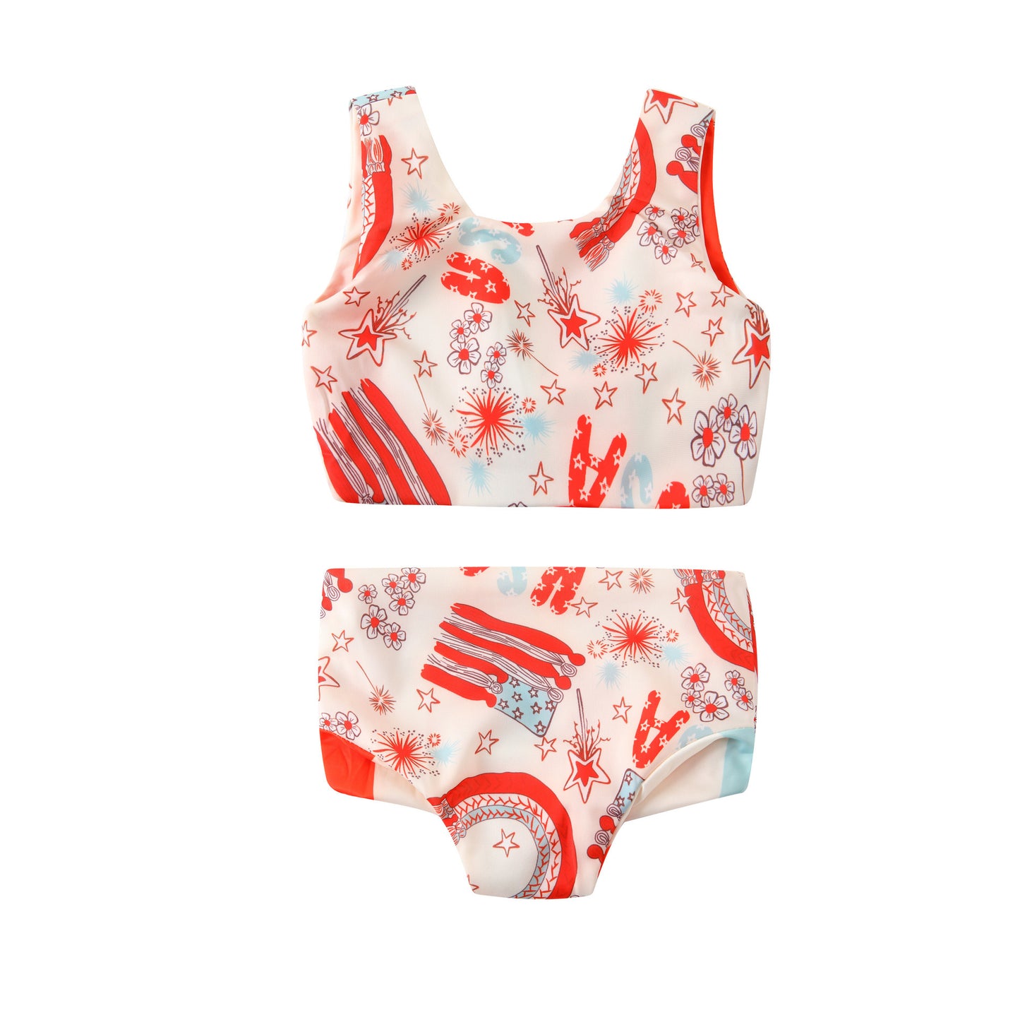 Silky Soft Fabric Lace-up Baby Swimsuit