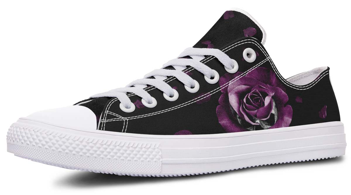 UrbanKicks Purple Rose Fashion Printed Couple High Top Canvas Shoes