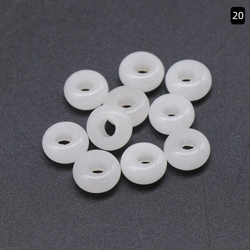 5x10mm Large Hole 4mm Circle Natural Crystal Agate Jade Beads Abacus Beads