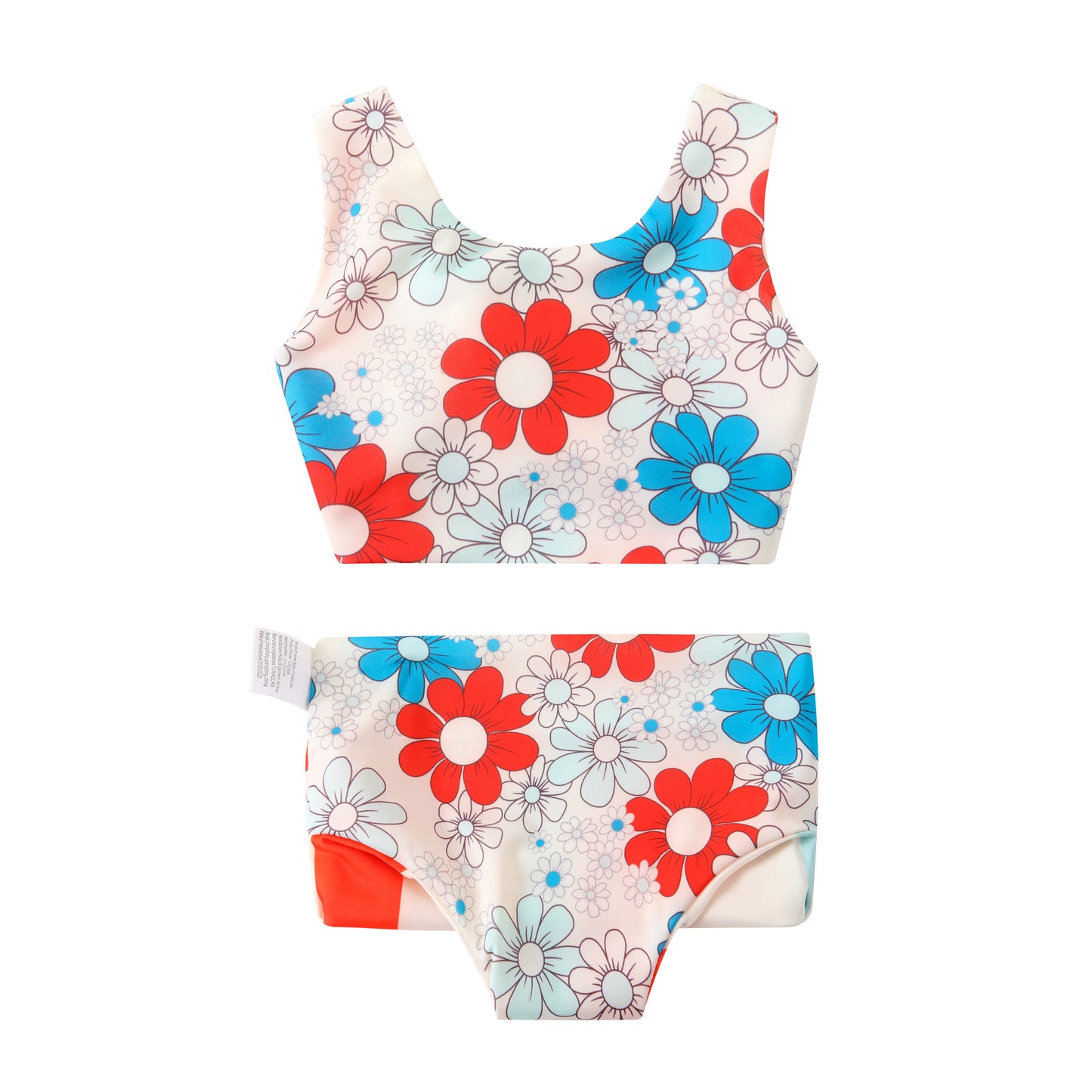 Silky Soft Fabric Lace-up Baby Swimsuit