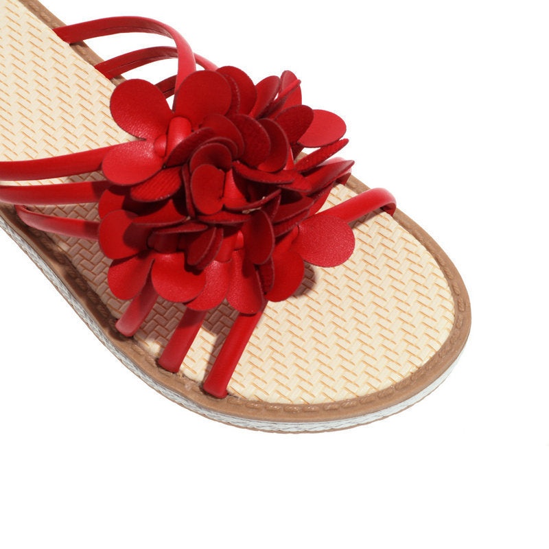 Flat Bottomed Summer Roman Floral Sandals