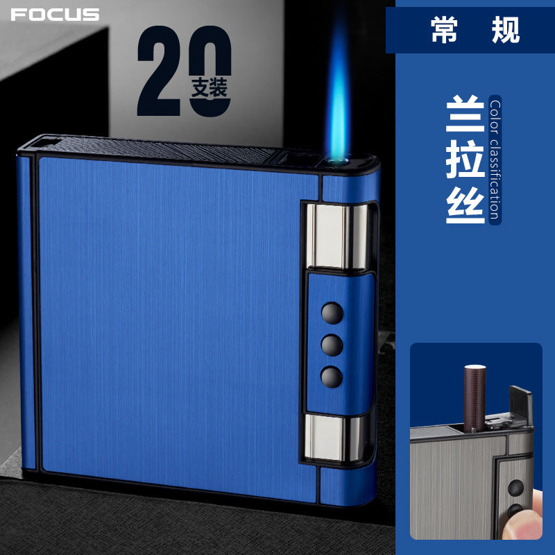 Creative Men's Portable 20 PCs Cigarette Case With Gas Lighters