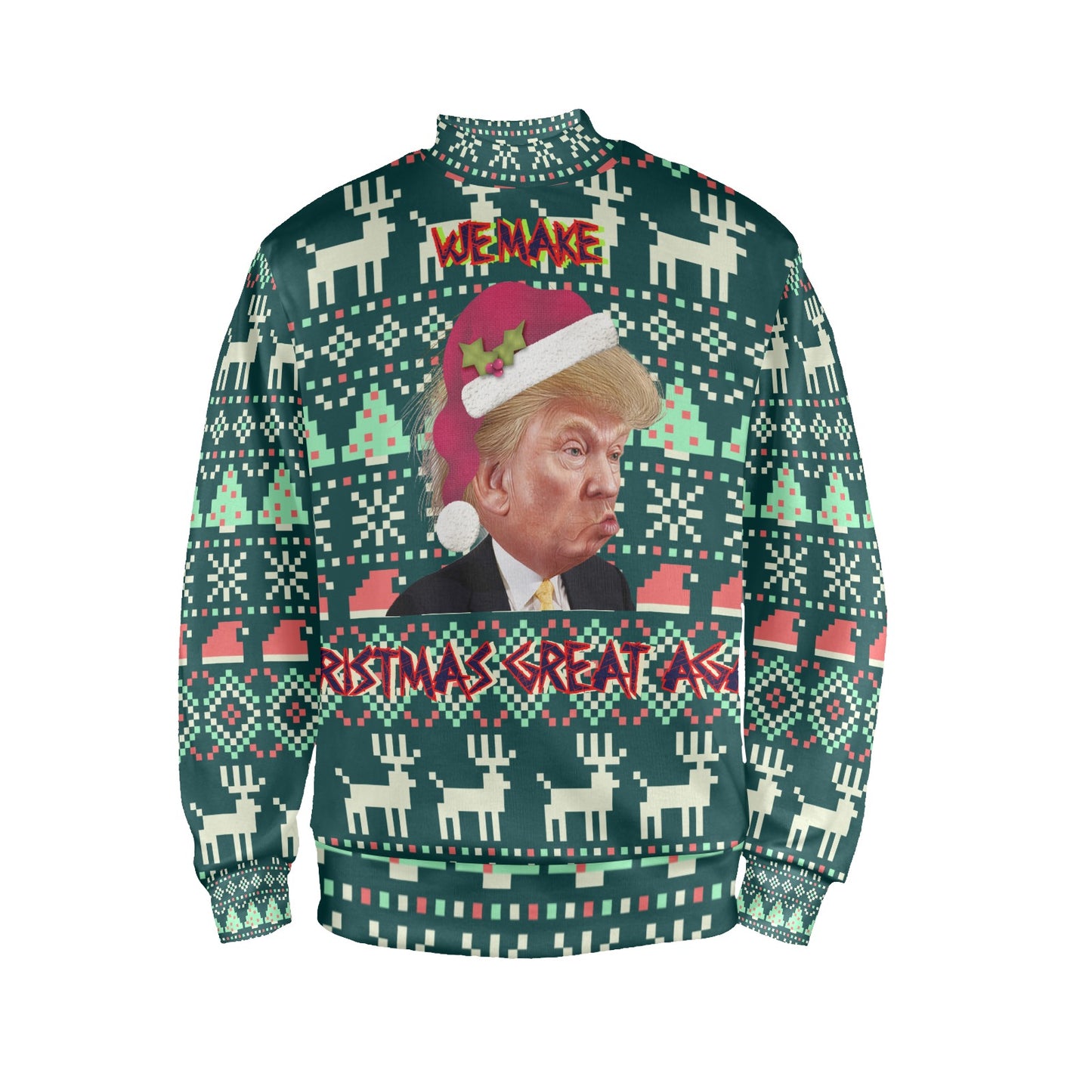 CWS Cozy Sweaters DT "We Make Christmas Great Again" Ugly Christmas Sweater Men's  All Over Print Mock Neck Sweater by Cozy Winter Store