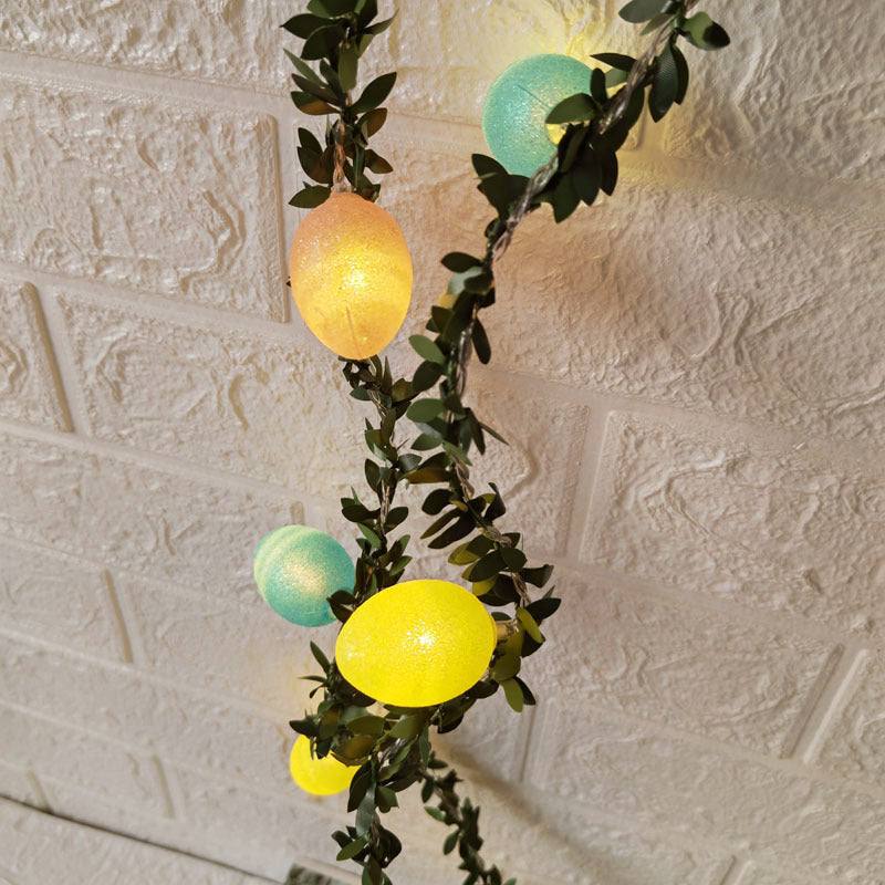 Easter Green Leaf Rattan String Crack Decorative Lights