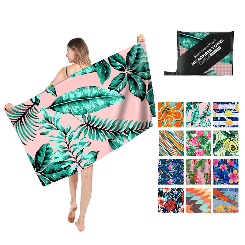 Double Sided Fleece Printed Beach Towel Microfiber Beach Towel