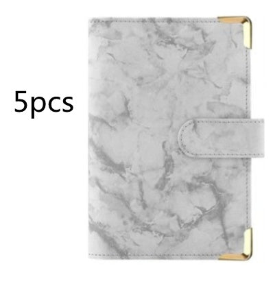 Spot Cross-border A6 Loose-leaf Binder Journal Book Marbling Notebook Leather PU6 Hole Loose Spiral Notebook Cash Budget