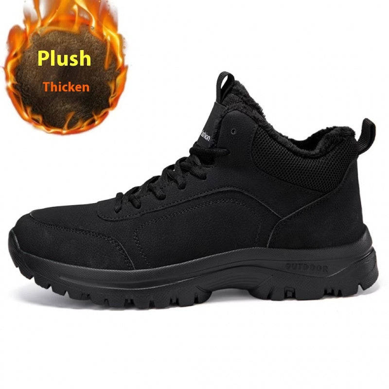 Men's Winter Outdoors Martin Boots Fleece-lined Warm Snow Casual Shoes