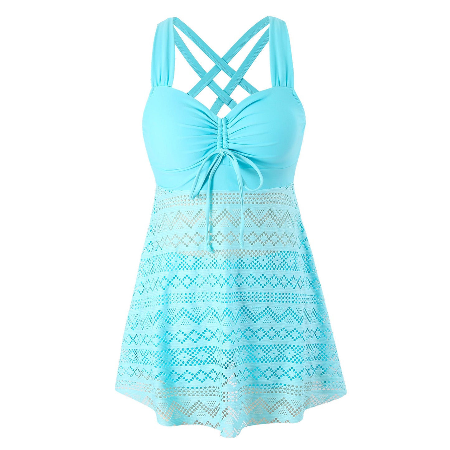 Korean Version Of Solid Color Lace One-piece Swimsuit