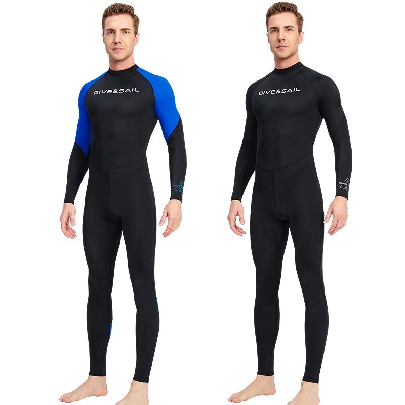 New Diving Suit Men's One-piece Thin Type Sunscreen Quick-drying Swimsuit