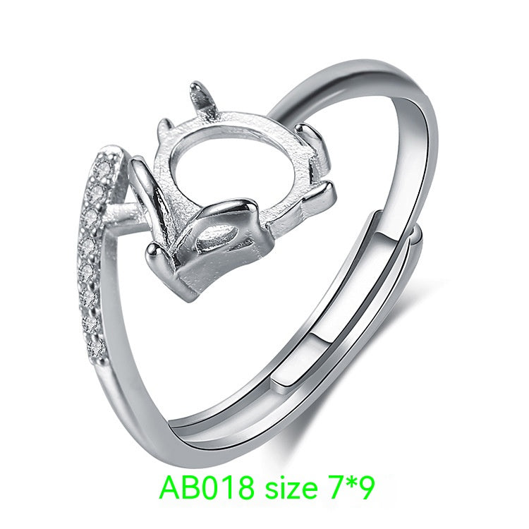 925 Silver Plating 18k Platinum Ring Frame Accessories