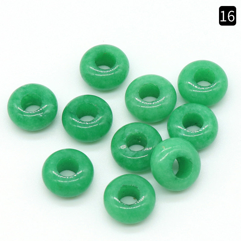 5x10mm Großes Loch 4mm Kreis Natürliche Kristall Achat Jade Perlen Abacus Perlen