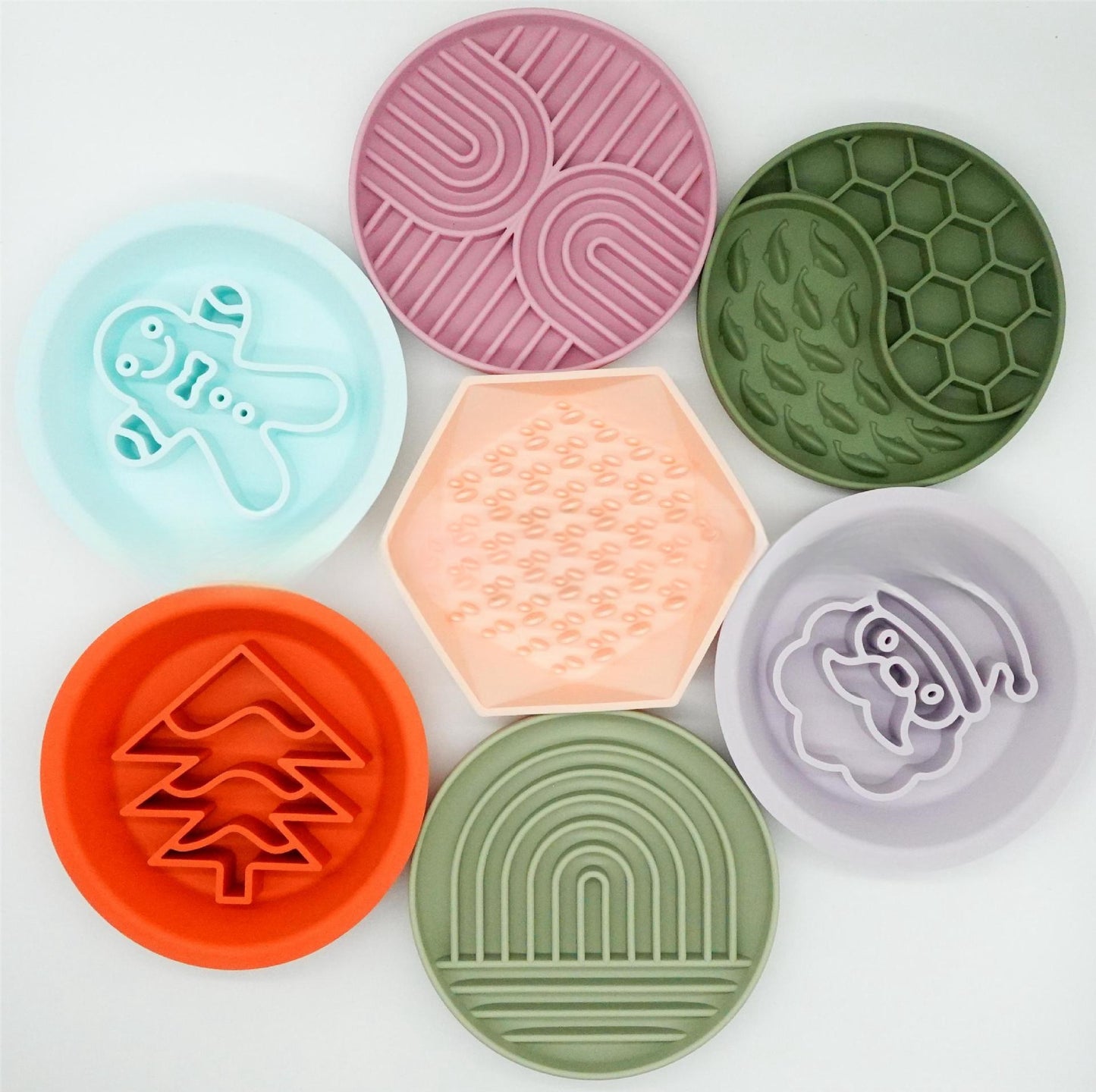 Pet Cat Dog Slow-eat Bowl Licking Two-in-one Anti-choke Non-slip Silica Gel Sucker Honeycomb Slow Food