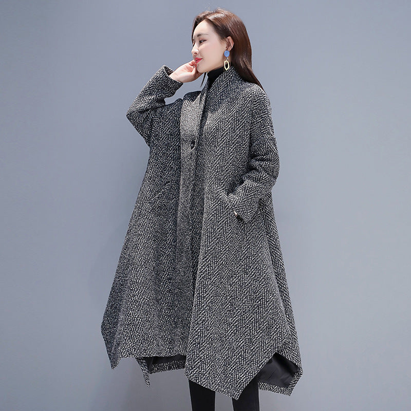 Herbst Und Winter Neue Abnehmen Cape Wollmantel Casual