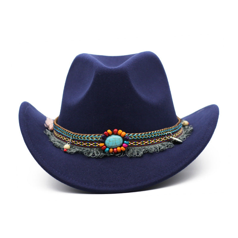 Cowboy Hats Curled Felt Riding Men And Women