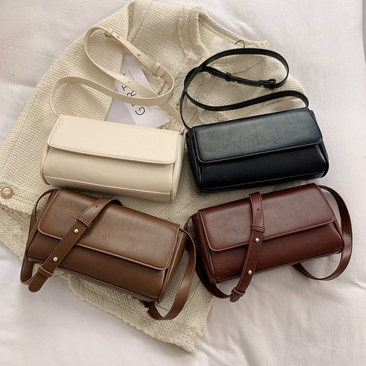 Simple Commuter Solid Color Winter Shoulder Bag