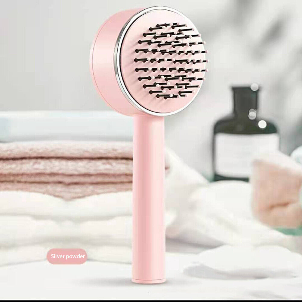 CN 3D Air Cushion Massager Brush With Retractable Bristles Self Cleaning Hair Brush Massage One-key Self-cleaning Hair Brush Anti-Static Airbag Massage Comb For Women Curly Hair Brush