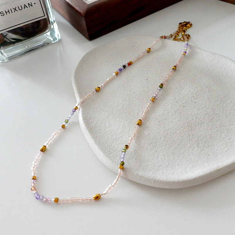 Natural Stone Pearl Necklace French Style