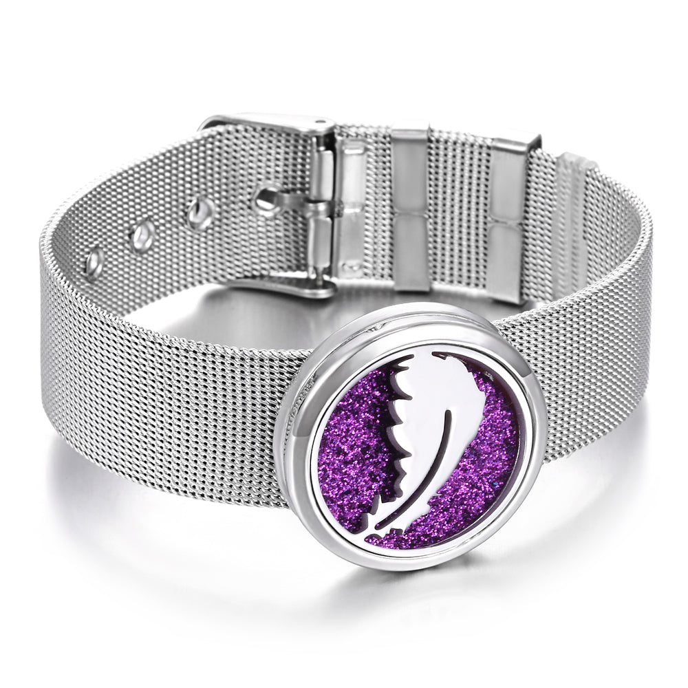 Essence Elysium: Stainless Steel Aromatherapy Bracelet Perfume Diffuser.