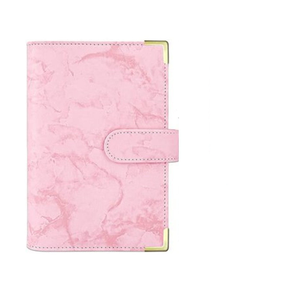 Spot Cross-border A6 Loose-leaf Binder Journal Book Marbling Notebook Leather PU6 Hole Loose Spiral Notebook Cash Budget