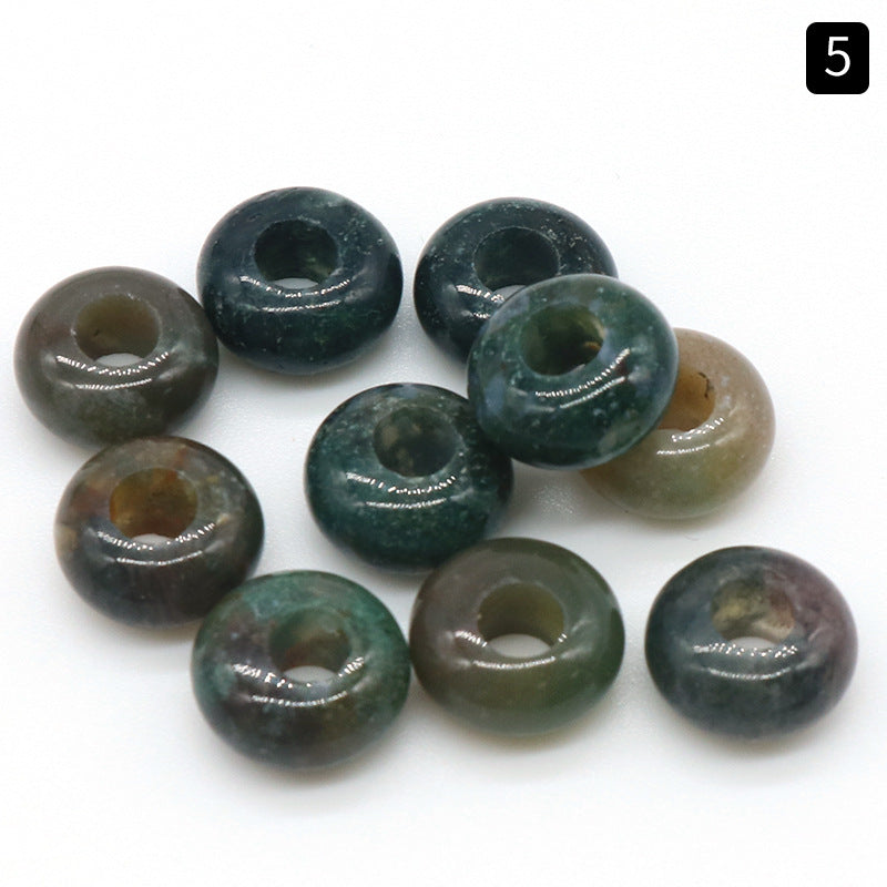 5x10mm Großes Loch 4mm Kreis Natürliche Kristall Achat Jade Perlen Abacus Perlen