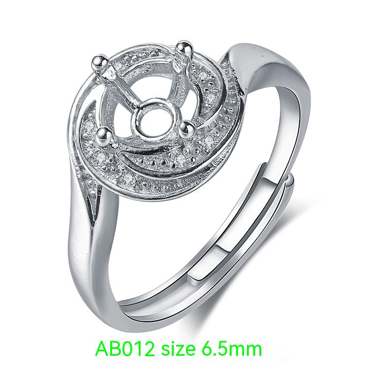 925 Silver Plating 18k Platinum Ring Frame Accessories