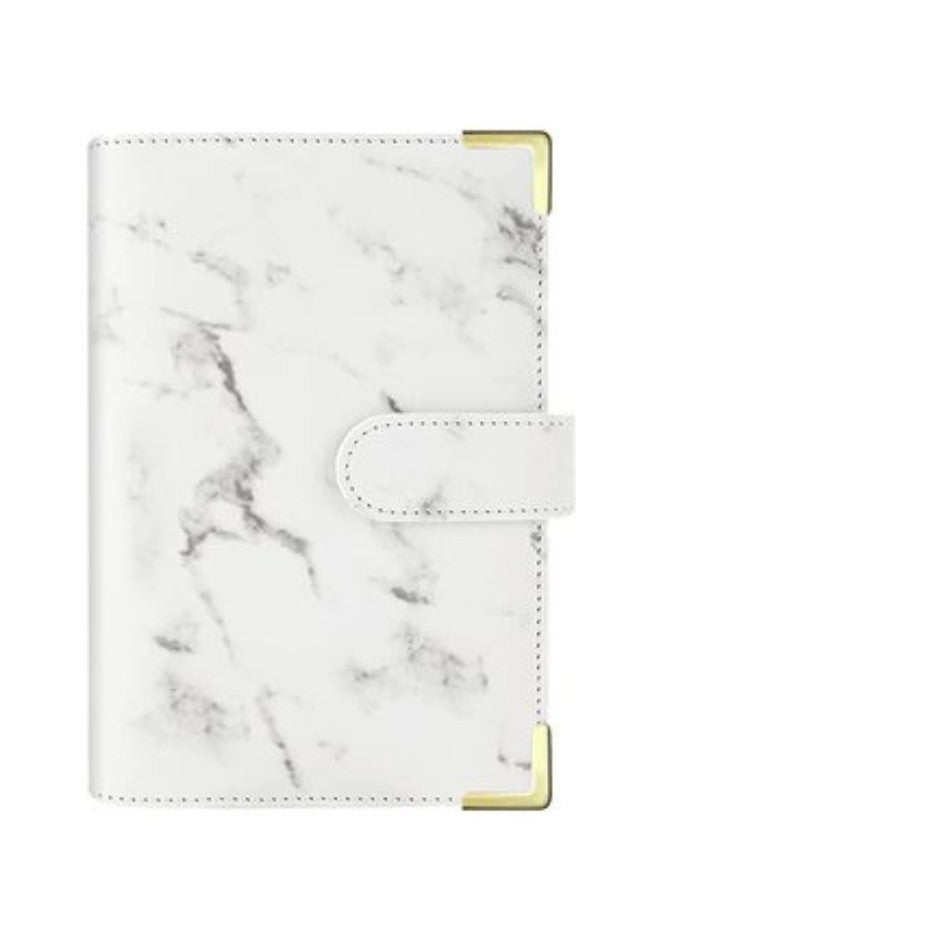 Spot Cross-border A6 Loose-leaf Binder Journal Book Marbling Notebook Leather PU6 Hole Loose Spiral Notebook Cash Budget