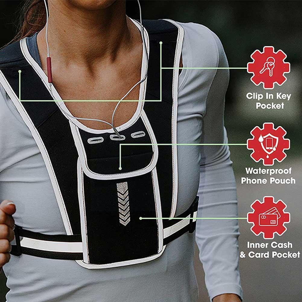 Water Bottle Outdoor Reflective Running Vest Bag