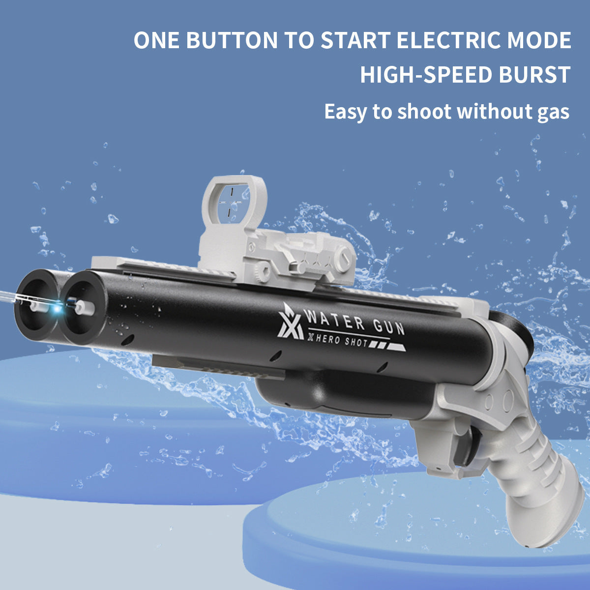 Amazon Tiktok Electric Water Gun Toy Double-shot Hole Continuous Hair Automatic Water Playing Gun Glock