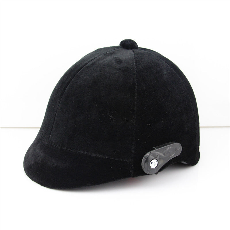 Unisex Black Suede Equestrian Helmet