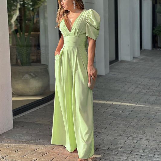 Modischer, eleganter Jumpsuit mit weitem Bein in Übergröße