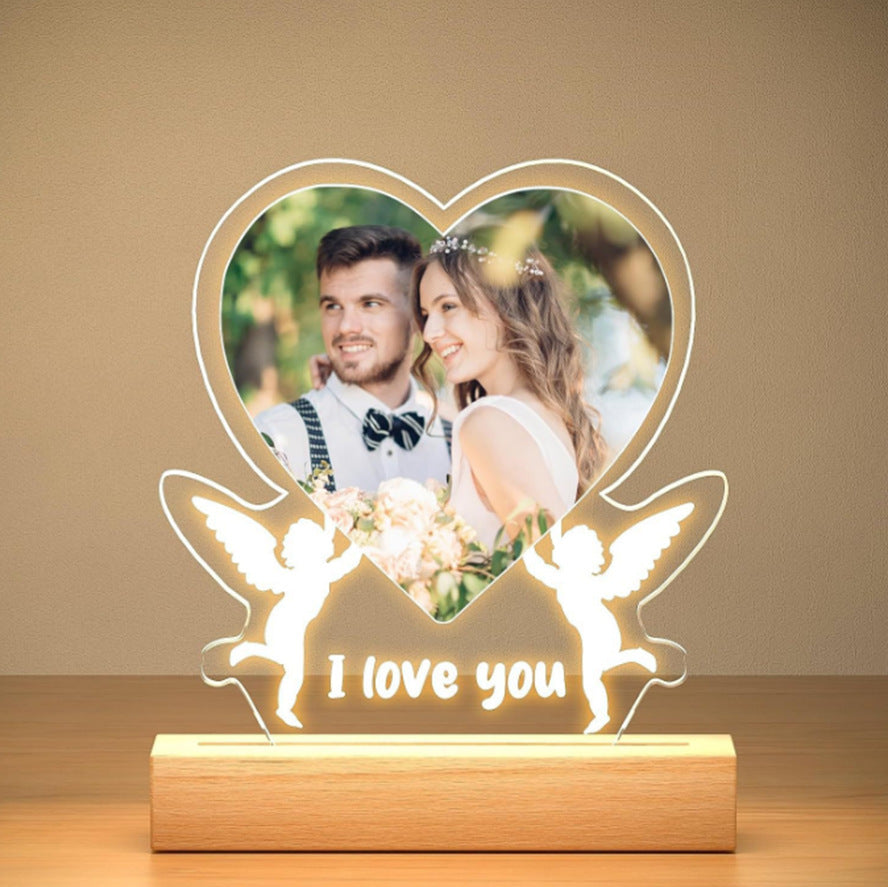 Valentine's Day Night Light Acrylic Color Printing Photo Personalized Ornament