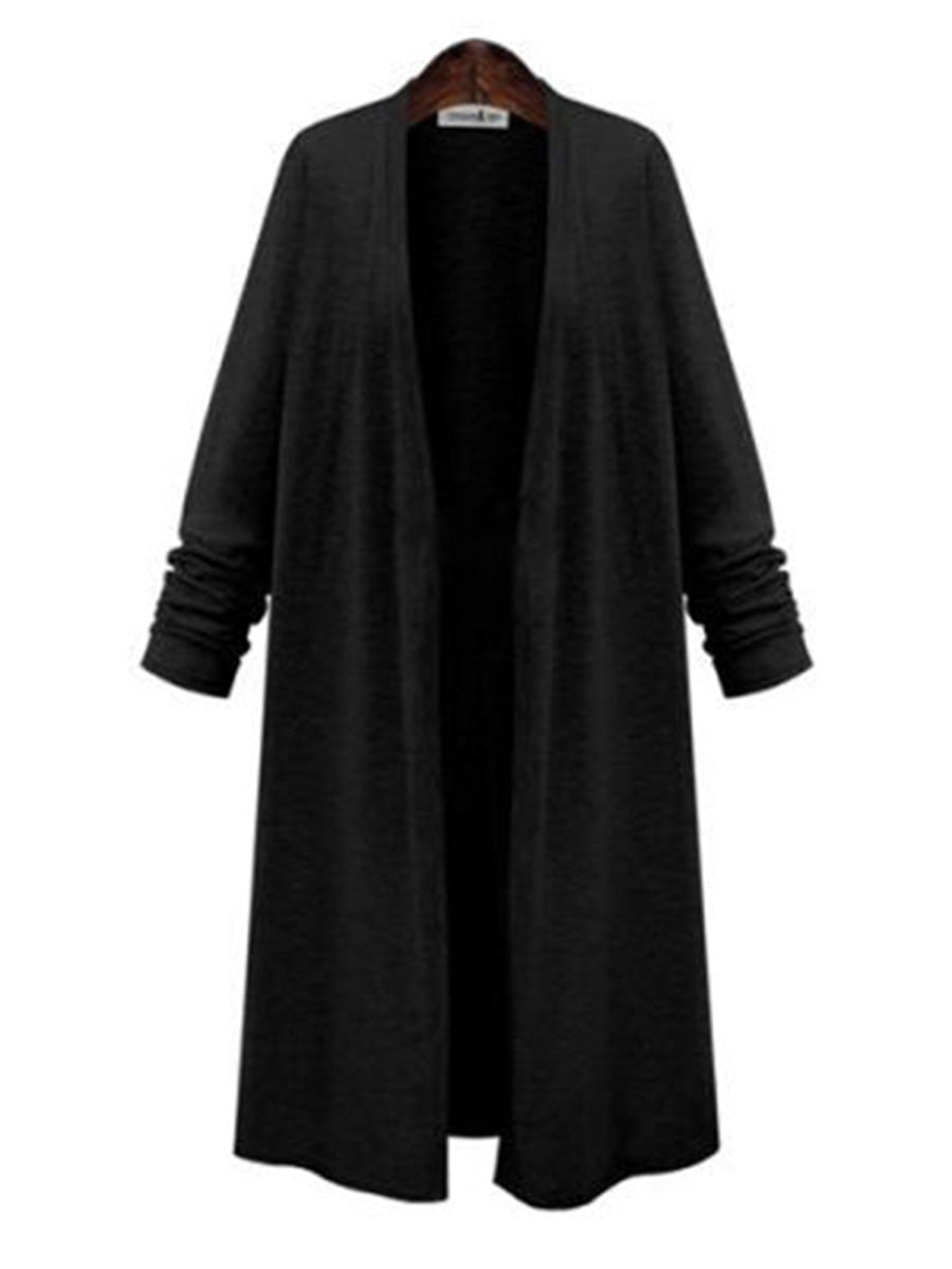 KnitGrace: Women's long sleeve cardigan knit trench coat for a cozy and stylish appearance.