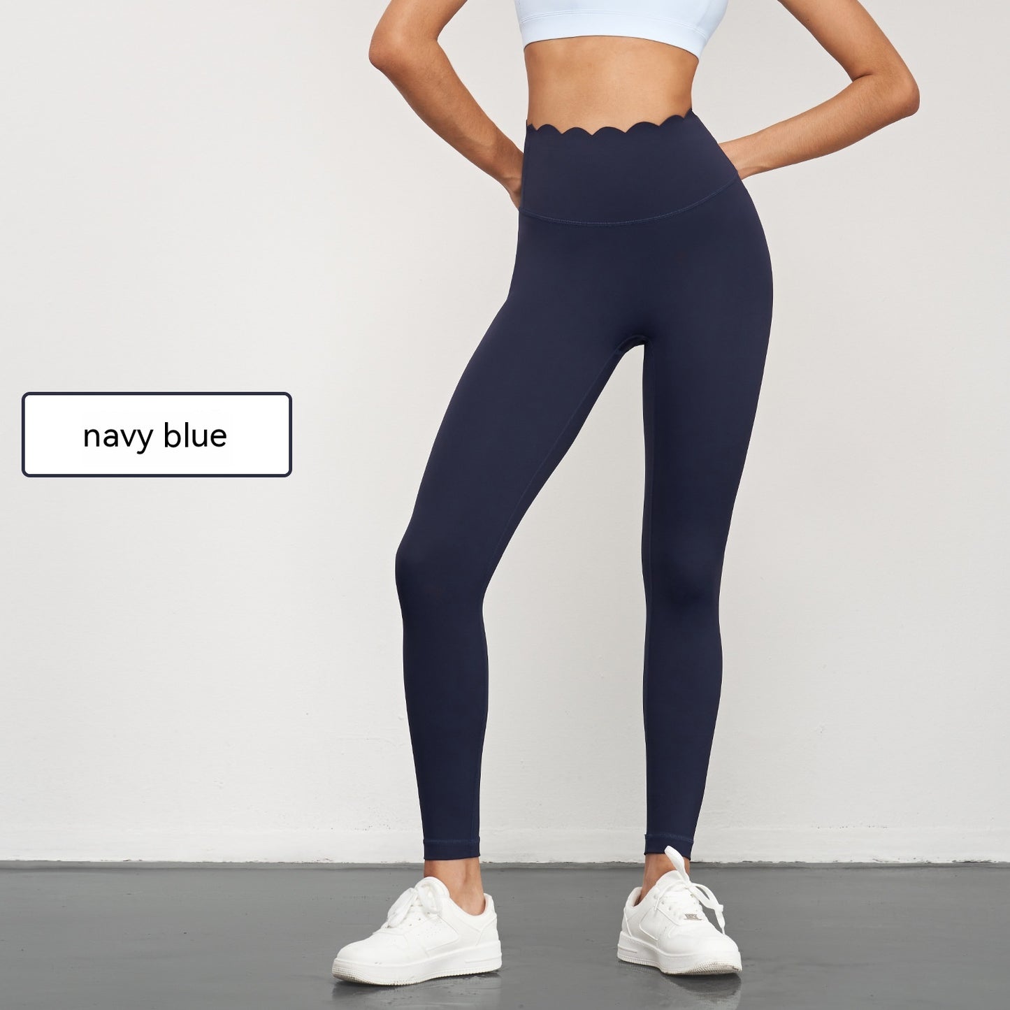 Elastische Sport-Yogahose für Damen, Bauchformung, hohe Taille, pfirsichfarbene Hüft-Sportstrumpfhose, Anti-Chic, Fitnesshose ohne T-Linie