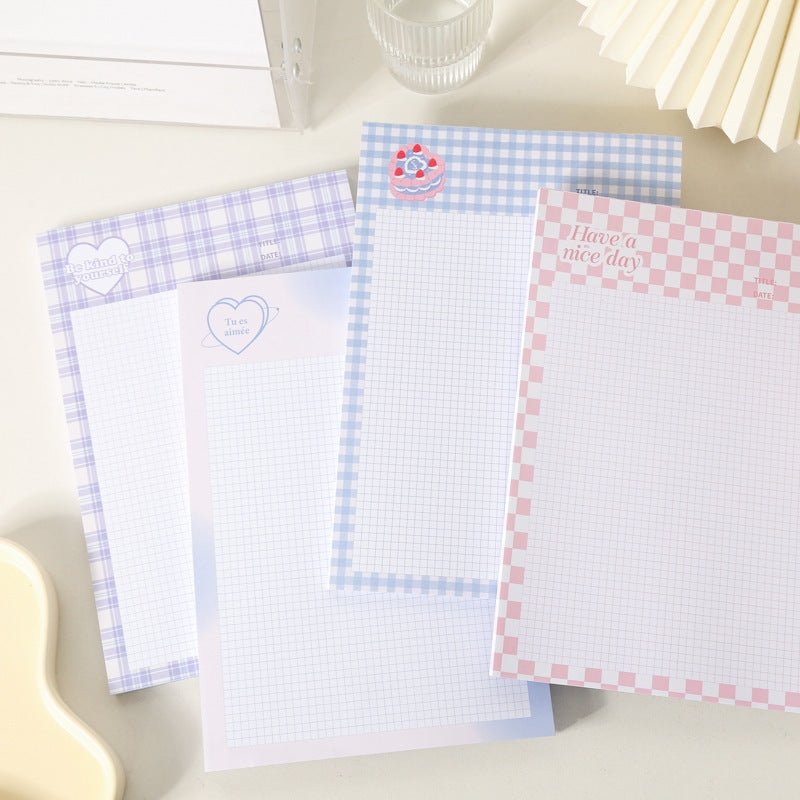 Milk Gas Store Girl Grid Note Cute Ins Minimalist Message Paper