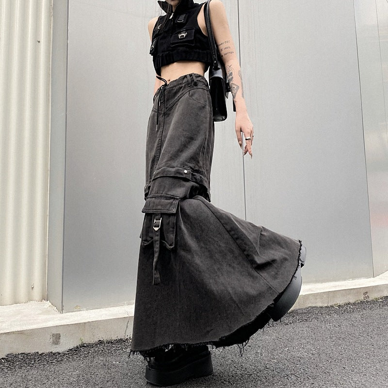 Niche Design Hong Kong Style Retro High Waist Skirt For Women