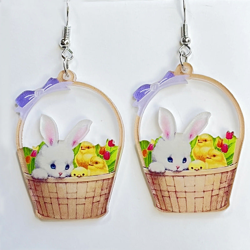 Easter Rabbit Printed Flower Basket