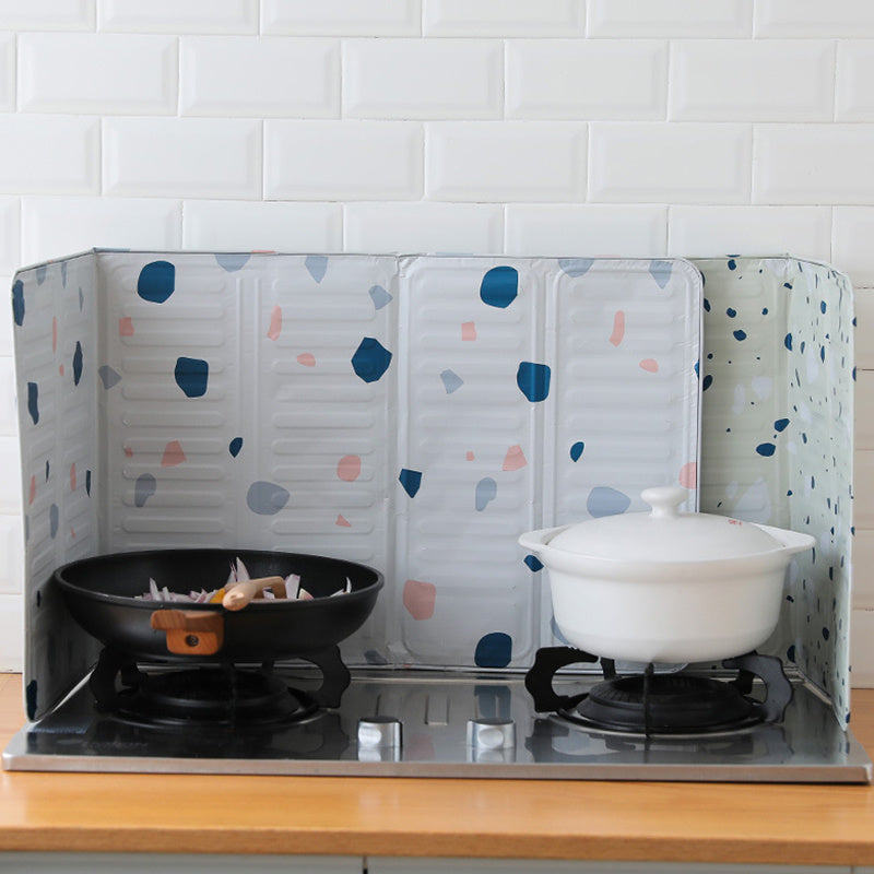 Geometric Printing Gas Stove Oil Baffle Insulation Board Household Stove Oil Baffle Kitchen Cooking Baffle