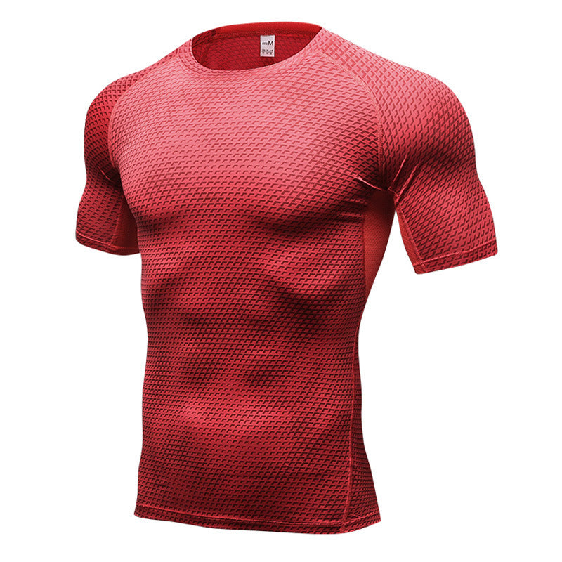 Men's Short Sleeve Quick Drying Clothes 3D Printing Fitness Running Training