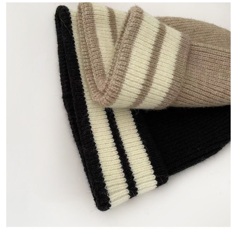 Striped Knitted Wool Hats For Both Men And Women