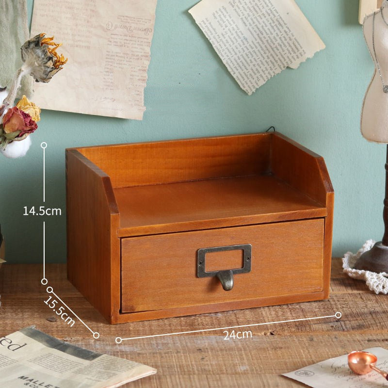 Vintage Wooden Multifunctional Drawer Storage Box