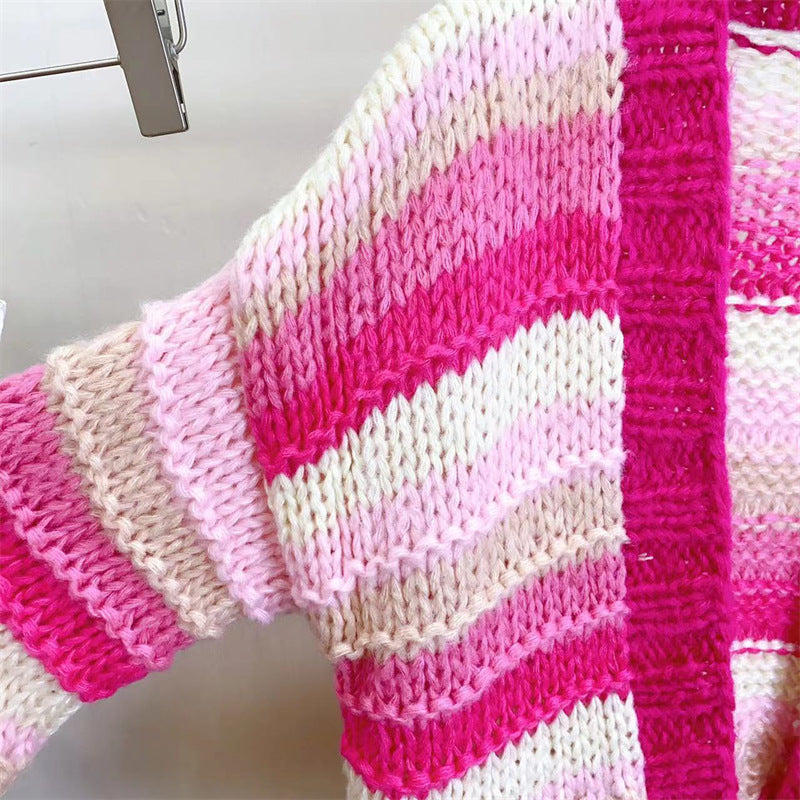 Farblich passender handgewebter Stricknadelpullover für Oberbekleidung