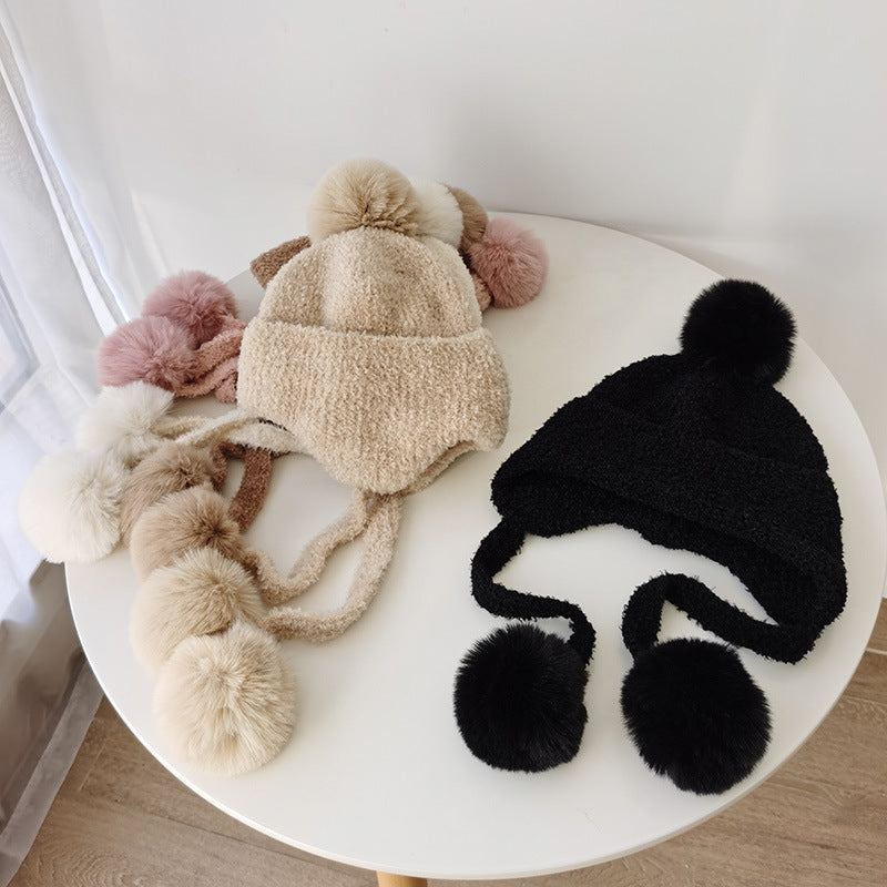 Cute Campus Zaihuile Earflaps  Thermal Knitting Woolen Cap