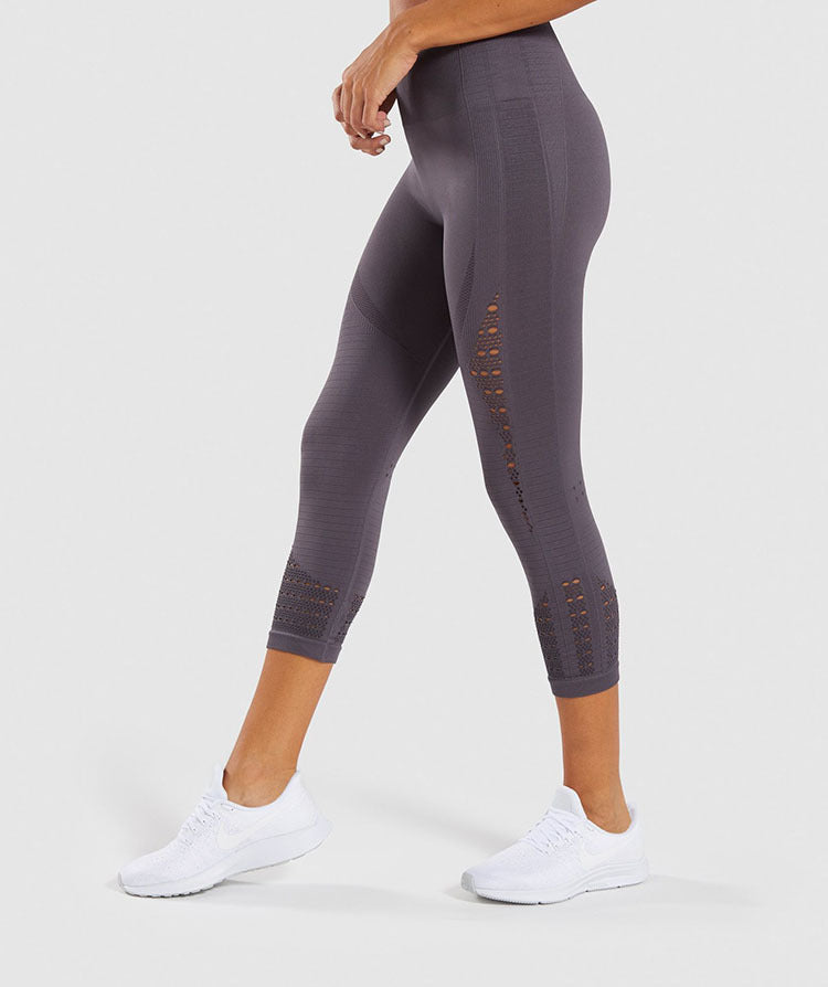 High-Waist Stretch Sports Fitness Cropped Pants: Stay Comfy During Workout