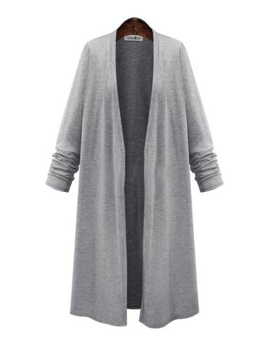 KnitGrace: Women's long sleeve cardigan knit trench coat for a cozy and stylish appearance.