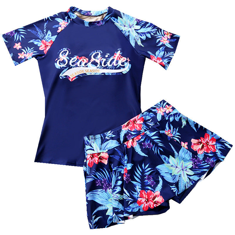 Childrens swimsuit parent-child clothing for a family of three and four new mother and child mother and daughter summer girls conservative hot springs